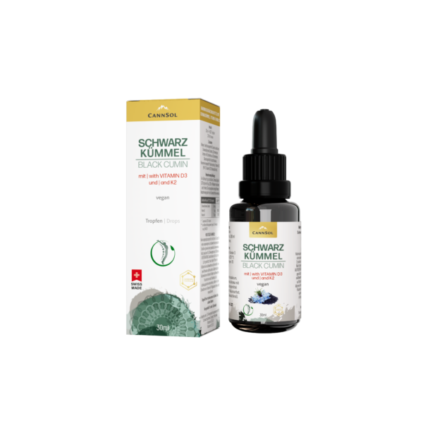 CannSol Schwarzkümmel mit Vitamin D3 & K2 – Immunsystem & Knochengesundheit stärken