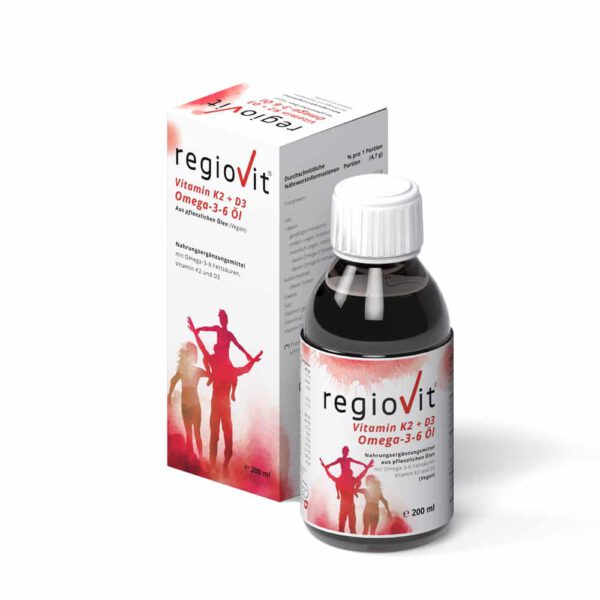 RegioVit® Vitamin K2 und D3 mit Omega-3-6 Öl – Für starke Knochen & gesunde Gefäße